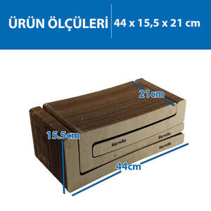 Herniks Doğal Kedi Otlu Kedi Tırmalama Kartonu 44 Cm - HR2028 - 6