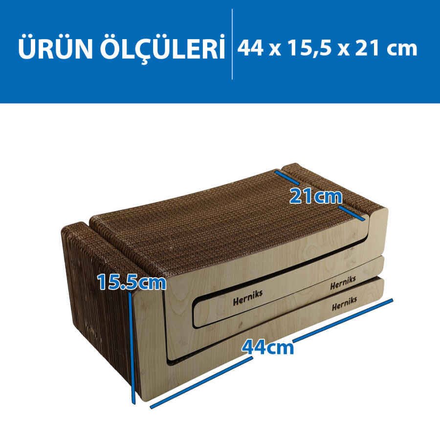Herniks Doğal Kedi Otlu Kedi Tırmalama Kartonu 44 Cm - HR2028 - 6