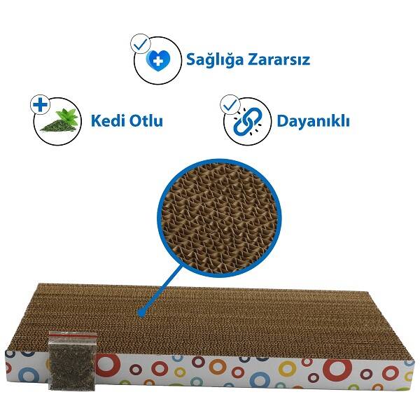 Herniks Doğal Kedi Otlu Kedi Tırmalama Kartonu 44 cm - HR2032C - 3