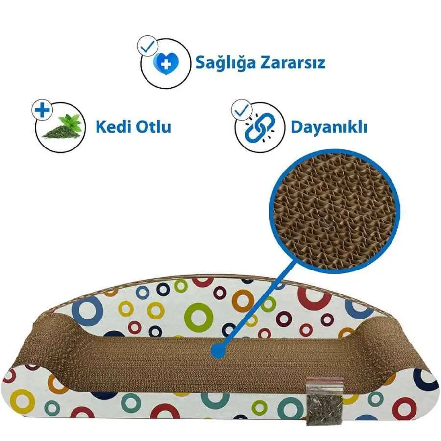 Herniks Doğal Kedi Otlu Kedi Tırmalama Kartonu 59 Cm - HR2027C - 3