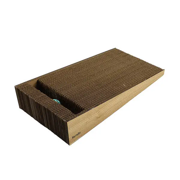 Herniks Doğal Kedi Otlu Ve Zilli Toplu Ahşap Kedi Tırmalama Kartonu 43 cm - HR2024 - 2