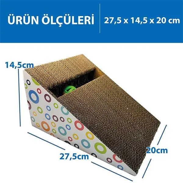 Herniks Doğal Kedi Otlu Ve Zilli Toplu Kedi Tırmalama Kartonu 27,5 Cm - HR2021C - 4