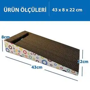 Herniks Doğal Kedi Otlu Ve Zilli Toplu Kedi Tırmalama Kartonu 43 cm - HR2024C - 2