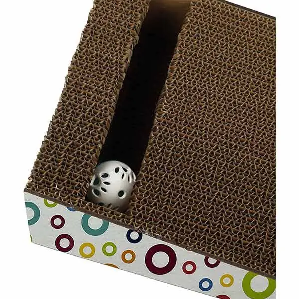 Herniks Doğal Kedi Otlu Ve Zilli Toplu Kedi Tırmalama Kartonu 43 cm - HR2024C - 5