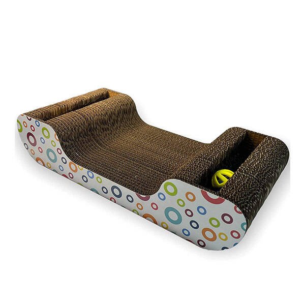 Herniks Doğal Kedi Otlu Ve Zilli Toplu Kedi Tırmalama Kartonu 44 cm - HR2022C - 1