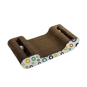 Herniks Doğal Kedi Otlu Ve Zilli Toplu Kedi Tırmalama Kartonu 44 cm - HR2022C - 5