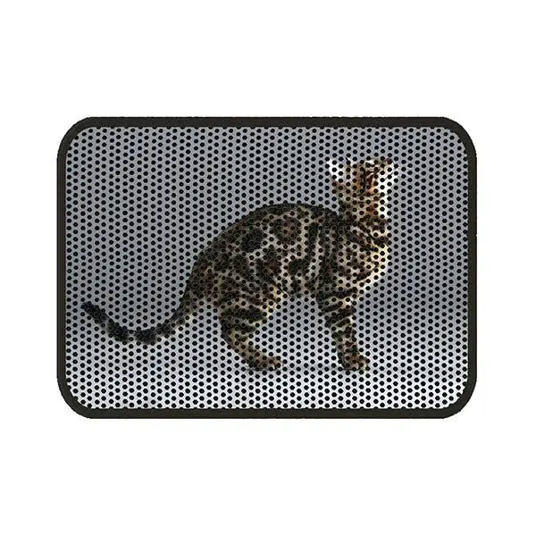 Herniks Elekli Desenli Kedi Tuvalet Önü Paspası 60 X 45 cm - Bengal - 1