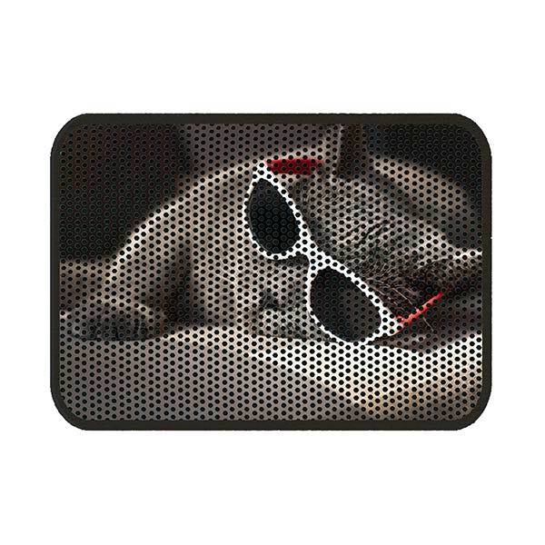 Herniks Elekli Desenli Kedi Tuvalet Önü Paspası 60 X 45 cm - Gözlüklü Kedi - 1