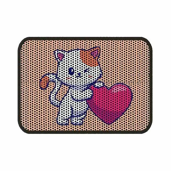 Herniks Elekli Desenli Kedi Tuvalet Önü Paspası 60 X 45 cm - Kalp - 1