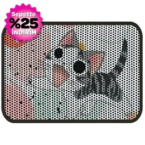 Herniks Elekli Desenli Kedi Tuvalet Önü Paspası 60 x 45 cm Neşeli Kedi - 2