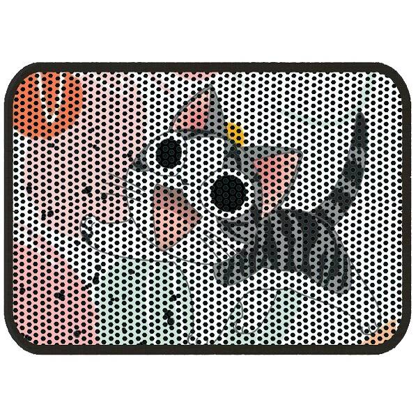 Herniks Elekli Desenli Kedi Tuvalet Önü Paspası 60 x 45 cm Neşeli Kedi - 1