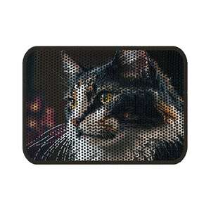 Herniks Elekli Desenli Kedi Tuvalet Önü Paspası 60 X 45 cm - Siyah Beyaz