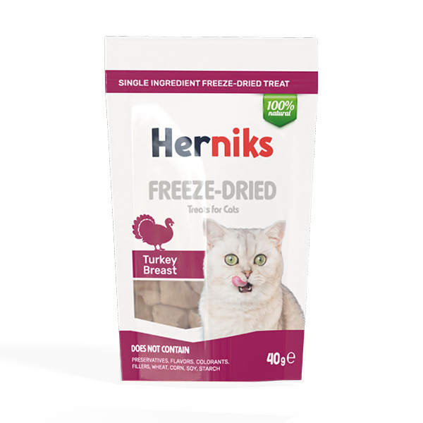 Herniks Freeze Dried Hindi Göğüs Etli Kedi Ödül Maması 40 gr - 1