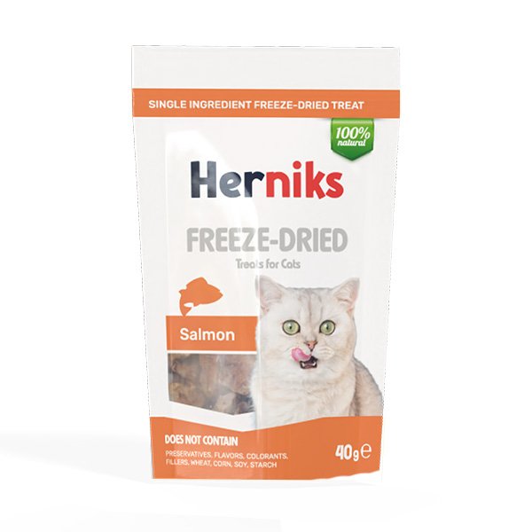 Herniks Freeze Dried Somonlu Kedi Ödül Maması 40 gr - 1