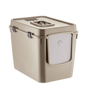 Herniks Handor Kapalı Kedi Tuvaleti 57x39x43 - Bej