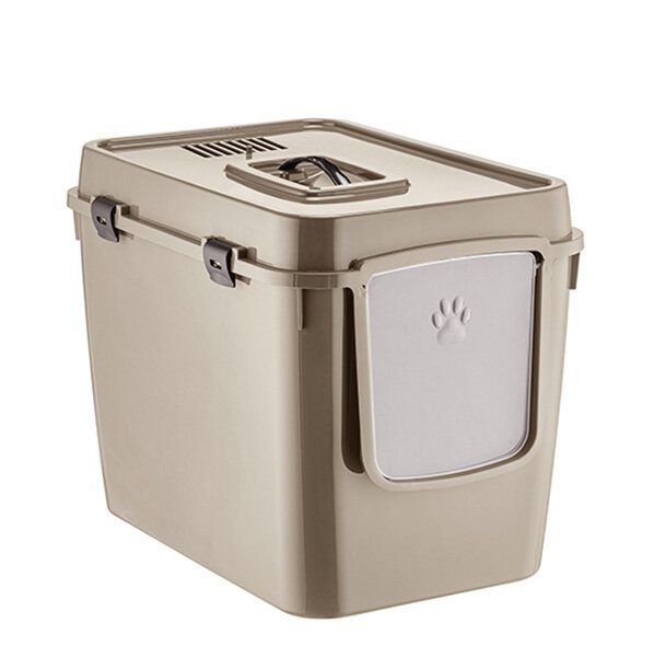 Herniks Handor Kapalı Kedi Tuvaleti 57x39x43 - Bej - 1