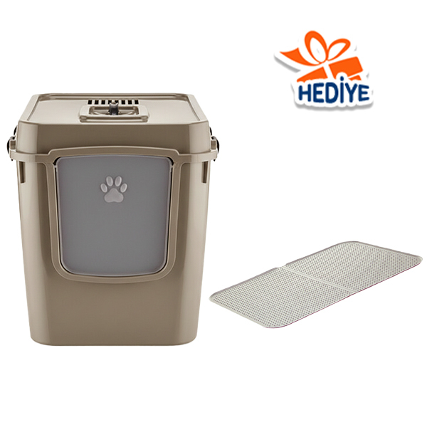 Herniks Handor Kapalı Kedi Tuvaleti 57x39x43 - Bej - 1