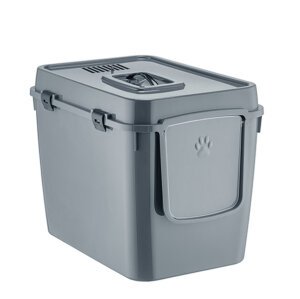 Herniks Handor Kapalı Kedi Tuvaleti 57x39x43 - Gri