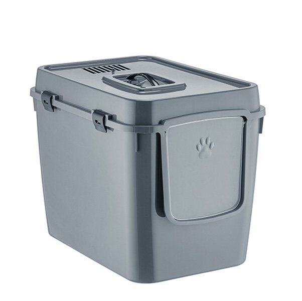 Herniks Handor Kapalı Kedi Tuvaleti 57x39x43 - Gri - 1