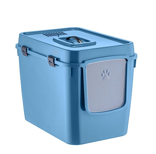 Herniks Handor Kapalı Kedi Tuvaleti 57x39x43 - Mavi - 1