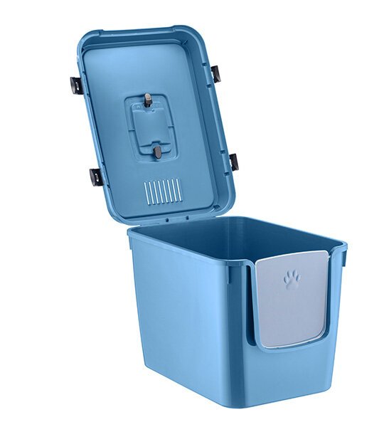 Herniks Handor Kapalı Kedi Tuvaleti 57x39x43 - Mavi - 5