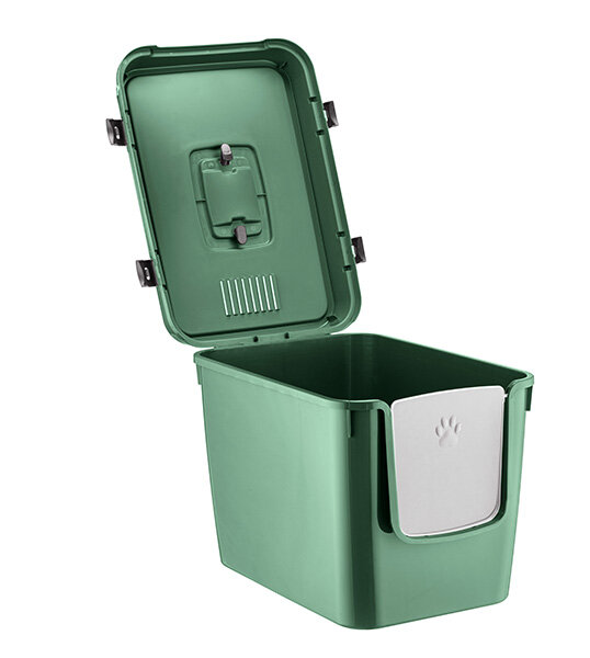 Herniks Handor Kapalı Kedi Tuvaleti 57x39x43 - Yeşil - 5