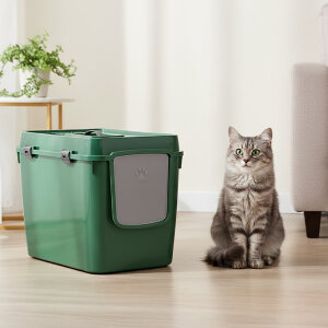 Herniks Handor Kapalı Kedi Tuvaleti 57x39x43 - Yeşil - 2