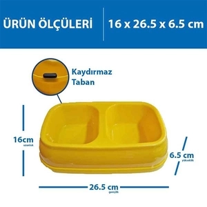 Herniks İkili Mama ve Su Kabı 500ml - Sarı - 2