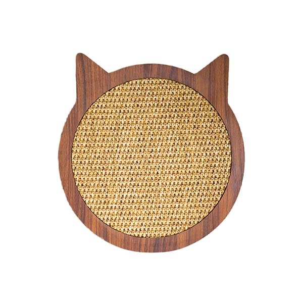 Herniks Kedi Otlu Doğal Ahşap Zemin Sisal Tırmalama Tahtası 31x29cm - 1