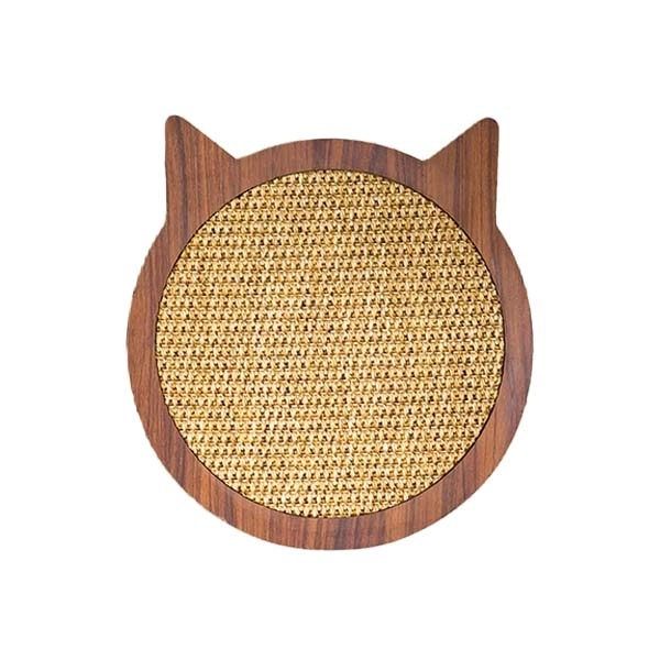 Herniks Kedi Otlu Doğal Ahşap Zemin Sisal Tırmalama Tahtası 31x29cm - 1