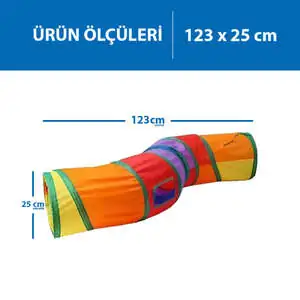 Herniks Kıvrımlı S Şeklinde Katlanabilir Gökkuşağı Kedi Tüneli 123 cm - 2
