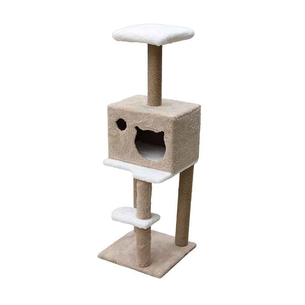 Herniks Lüks Kedi Tırmalama Evi - Krem - 1