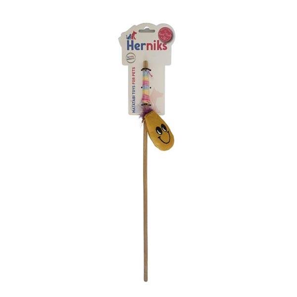 Herniks Matatabili Ahşap Saplı Kedi Oltası Eggy 45cm - Sarı - 1