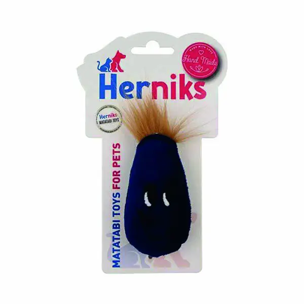 Herniks Matatabili Peluş Kedi Oyuncağı Eggy 10 Cm - Lacivert - 1
