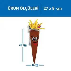 Herniks Matatabili Sesli Kumaş Nakışlı Kedi Oyuncağı - Mooni 27cm Kahverengi - 2