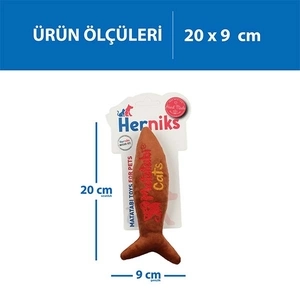 Herniks Matatabili Sesli Peluş Kumaş Kedi Oyuncağı – Jr. Fish 20cm Kahverengi - 3