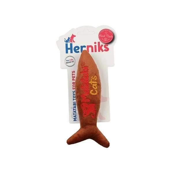 Herniks Matatabili Sesli Peluş Kumaş Kedi Oyuncağı – Jr. Fish 20cm Kahverengi - 1