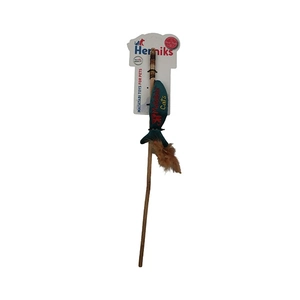 Herniks Matatabili Sesli Tüylü Ahşap Saplı Kedi Oltası Jr. Fish 50cm - Yeşil