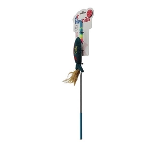 Herniks Matatabili Sesli Tüylü Alüminyum Saplı Kedi Oltası Jr. Fish 45cm - Yosun Yeşili - 2