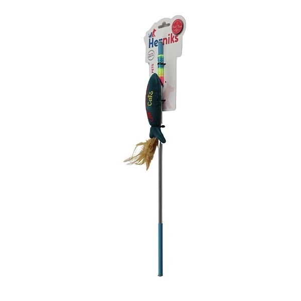 Herniks Matatabili Sesli Tüylü Alüminyum Saplı Kedi Oltası Jr. Fish 45cm - Yosun Yeşili - 2