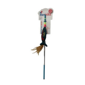 Herniks Matatabili Sesli Tüylü Alüminyum Saplı Kedi Oltası Jr. Fish 45cm - Yosun Yeşili - 1