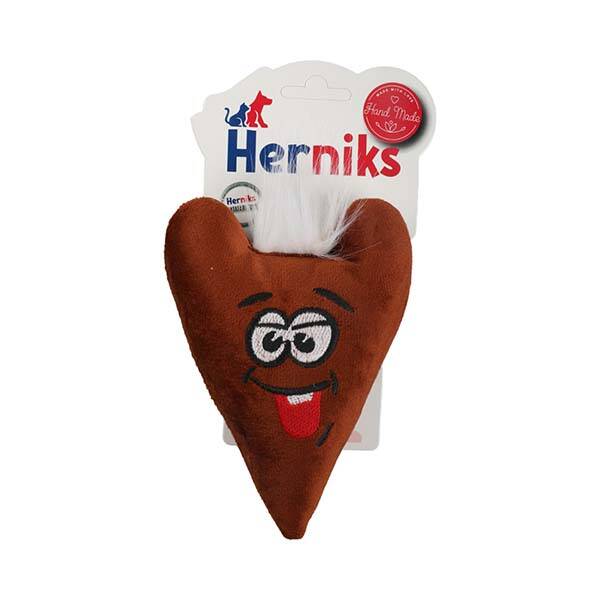 Herniks Matatabili Sesli Tüylü Kumaş Kedi Oyuncağı - Love 15 cm Kahverengi - 1