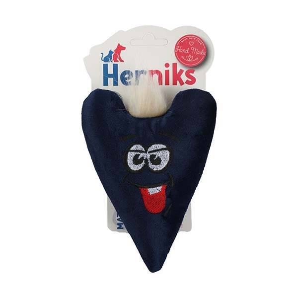 Herniks Matatabili Sesli Tüylü Kumaş Kedi Oyuncağı - Love 15cm Lacivert - 1