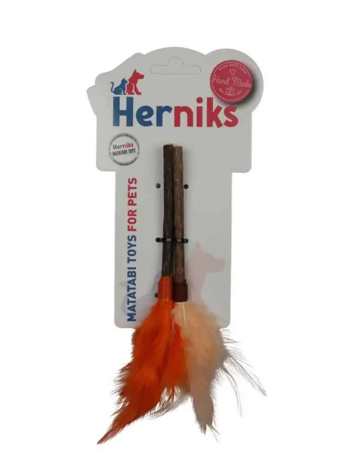 Herniks Matatabili Tüylü Yenilebilir İkili Çiğneme Çubuğu Tüy - 1