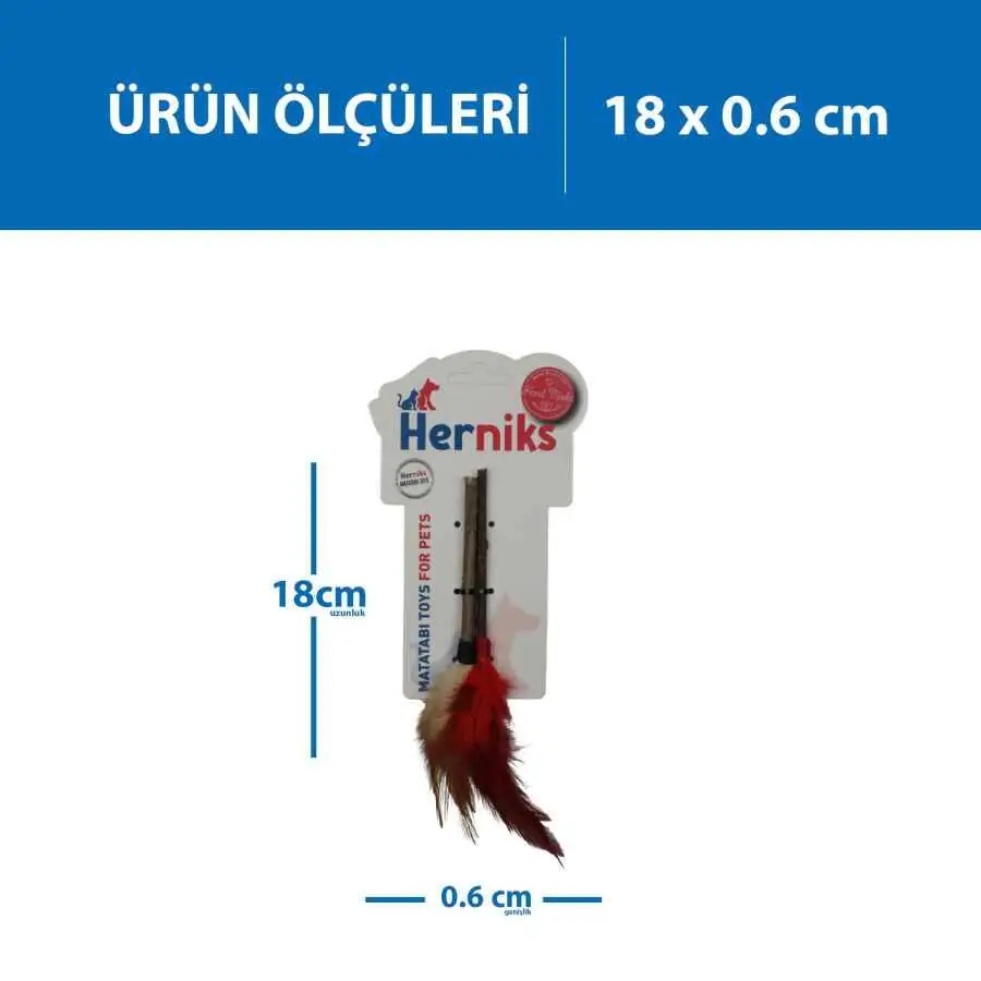 Herniks Matatabili Tüylü Yenilebilir İkili Çiğneme Çubuğu Tüy - 2