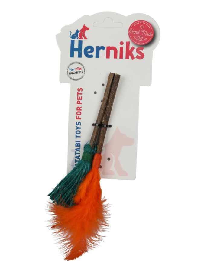 Herniks Matatabili Tüylü Yenilebilir İkili Çiğneme Çubuğu -Tüy+Süpürge 18cm - 3