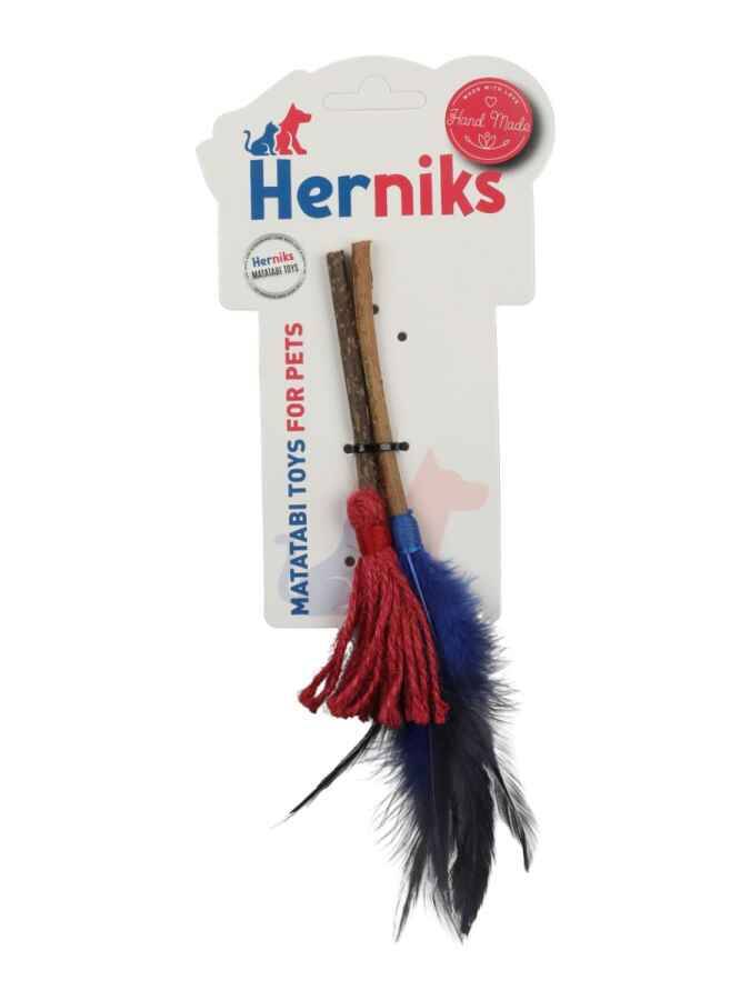 Herniks Matatabili Tüylü Yenilebilir İkili Çiğneme Çubuğu -Tüy+Süpürge 18cm - 4