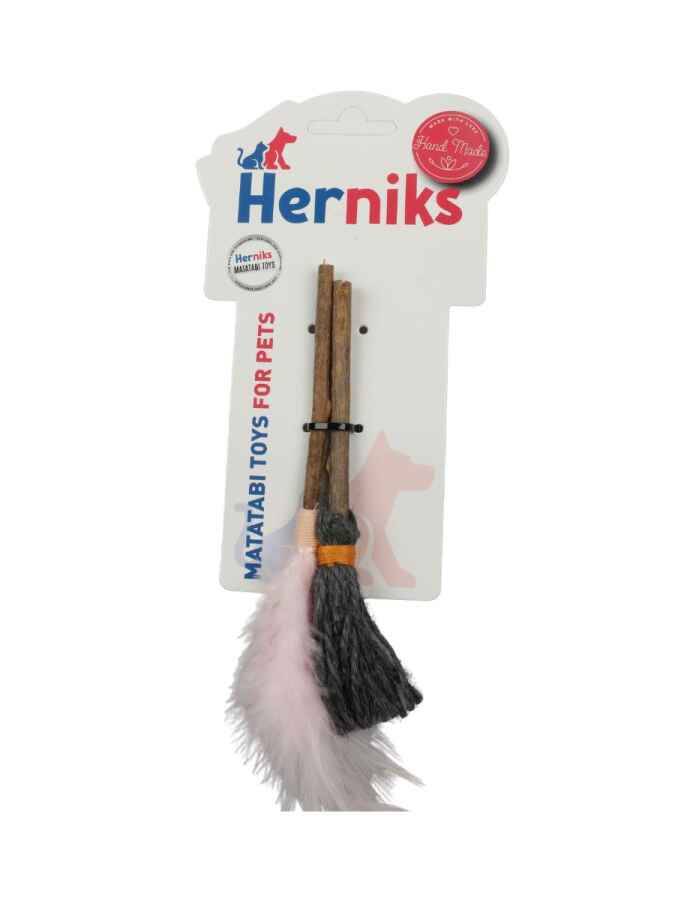 Herniks Matatabili Tüylü Yenilebilir İkili Çiğneme Çubuğu -Tüy+Süpürge 18cm - 5