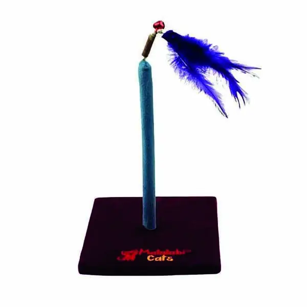 Herniks Matatabili Yaylı Tüylü Kare Kedi Oyuncağı 20cm - Bordo - 1