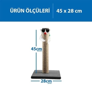 Herniks Palyaço Çubuk Kedi Tırmalama Tahtası 45 Cm - Gri - 2
